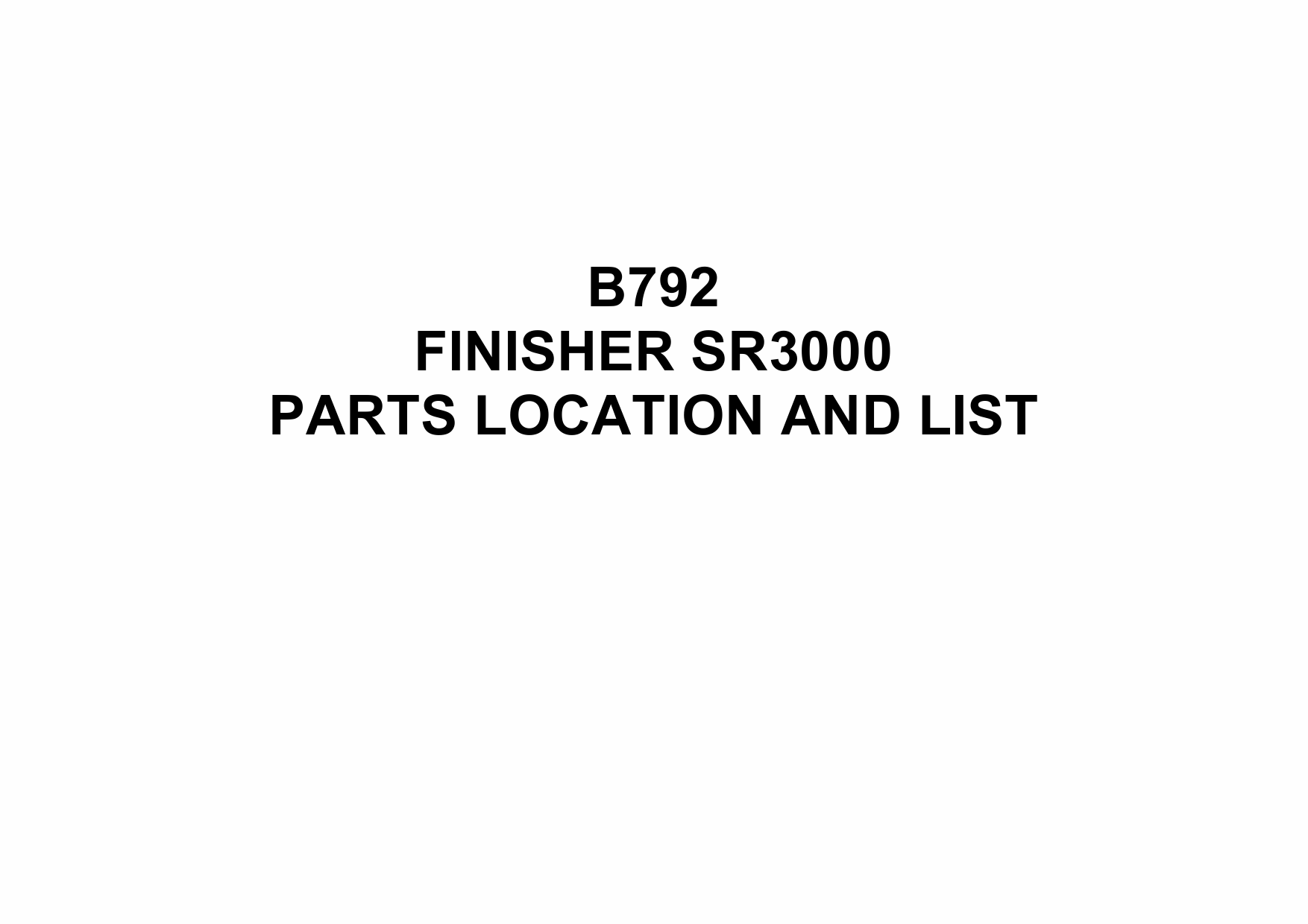 RICOH Options B792 FINISHER-SR3000 Parts Catalog PDF download-1